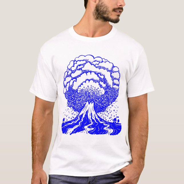 Camiseta Vulcão - Azul (Frente)