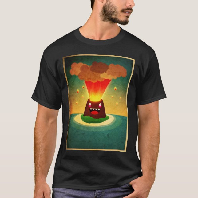 Camiseta Vulcão feliz, T feliz (Frente)