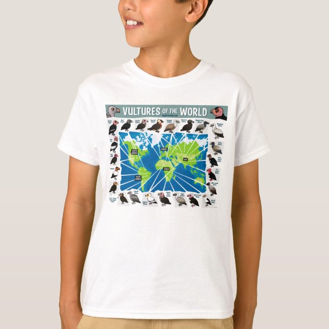Camiseta Vultos do Mapa Mundial (Frente)