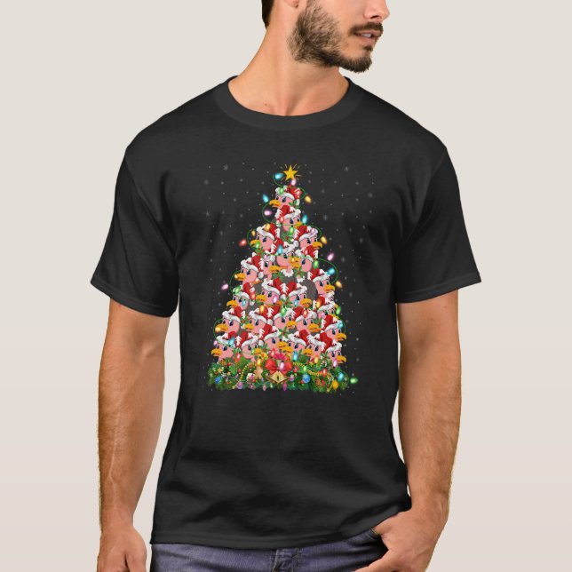 Camiseta Vulture  Xmas Lights Santa Vulture Christmas Tree (Frente)