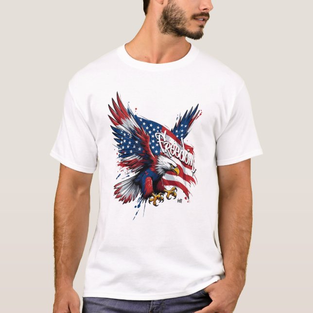 Camiseta Vushii American Eagle Freedom Graphic Tee (Frente)