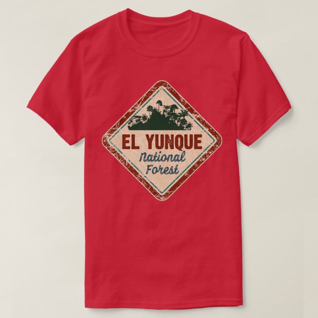 Camiseta VV da oferta do adesivo Nacional da Floresta El Yu (Frente do Design)