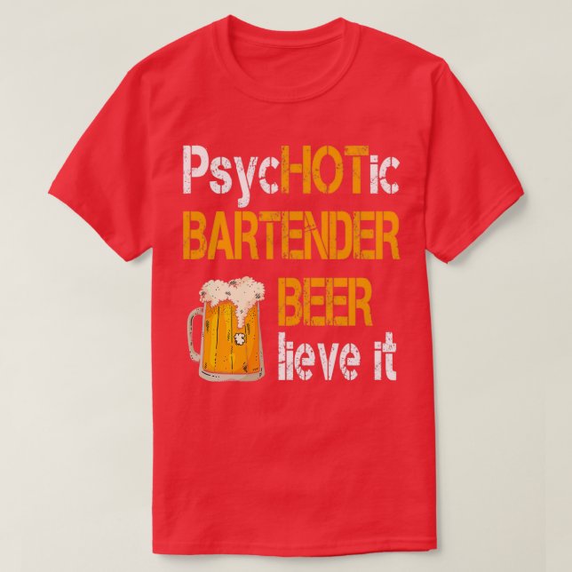 Camiseta Vxl do barman quente (Frente do Design)