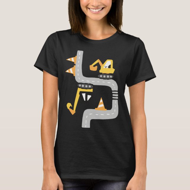 Camiseta VXLS Construction Truck Excavator Concrete Mixer D (Frente)