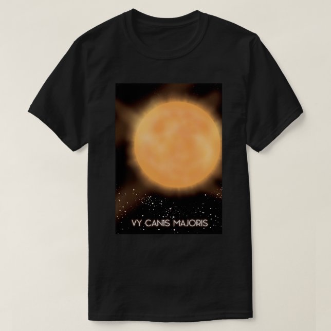Camiseta VY Canis Majoris poster de arte espacial solar. (Frente do Design)