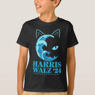Camiseta W 24 Onda Azul De Mulheres De Gato Votam Em Kamala