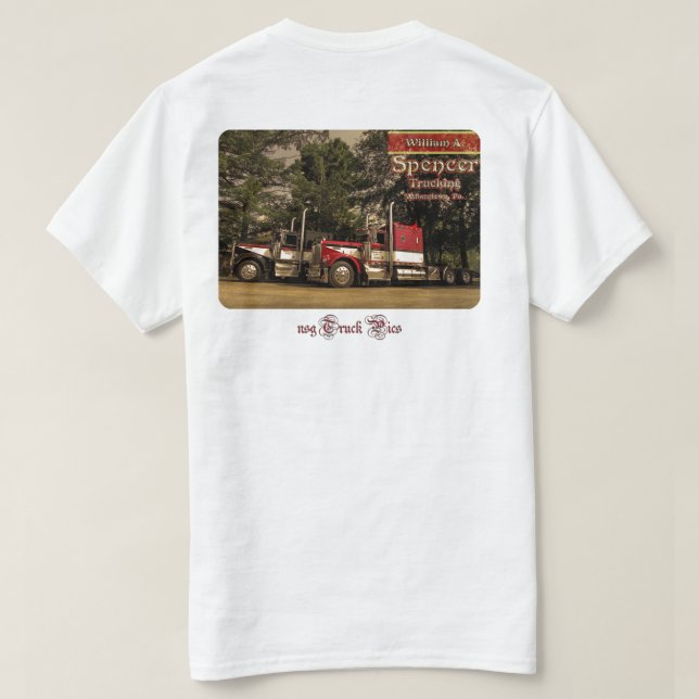 Camiseta W.A. Spencer Trucking #2 (parte dianteira vazia) (Verso do Design)