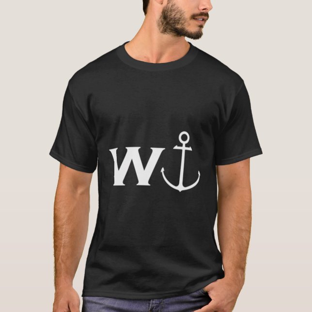 Camiseta W Anchor Wanker Funny Barco de navegação (Frente)