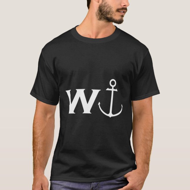 Camiseta W Anchor Wanker Funny Barco de navegação (Frente)