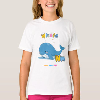 Camiseta “W é para Baleia” Alfabeto – Cresça Todos
