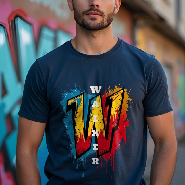 Camiseta "W" para o ganhador: Monograma de Grafite personal (Criador carregado)
