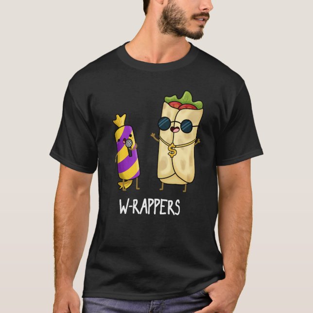 Camiseta W-rappers Comida Engraçada Pun Escuro BG (Frente)