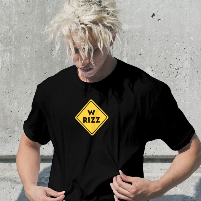 Camiseta W rizz US warning sign Meme Funny Quote (Criador carregado)