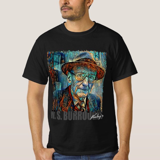 Camiseta W. S. BURROUGHS - retrato NFT por Marco Aureggi (Frente)