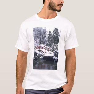 Camiseta WA, Seattle, Ponte da Lua e lago após o inverno