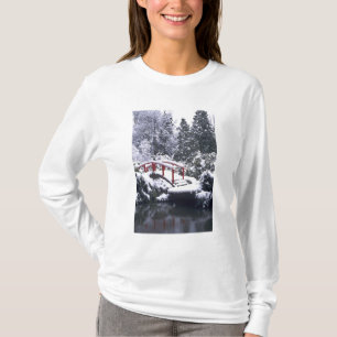 Camiseta WA, Seattle, Ponte da Lua e lago após o inverno