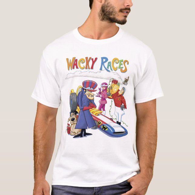 Camiseta Wacky Races 60s 70s 90s 80s Cartoon Scifi Retro (Frente)