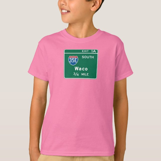 Camiseta Waco, TX Road Sign (Frente)