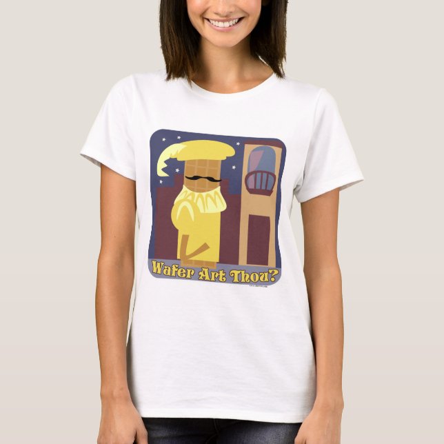 Camiseta Wafer Art Thou Cookie Pun Cartoon (Frente)