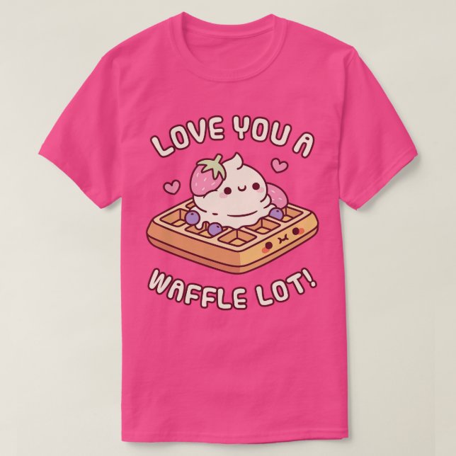 Camiseta Waffle Bonito E Sorvete Te Ama Um Waffle Lot Pu (Frente do Design)