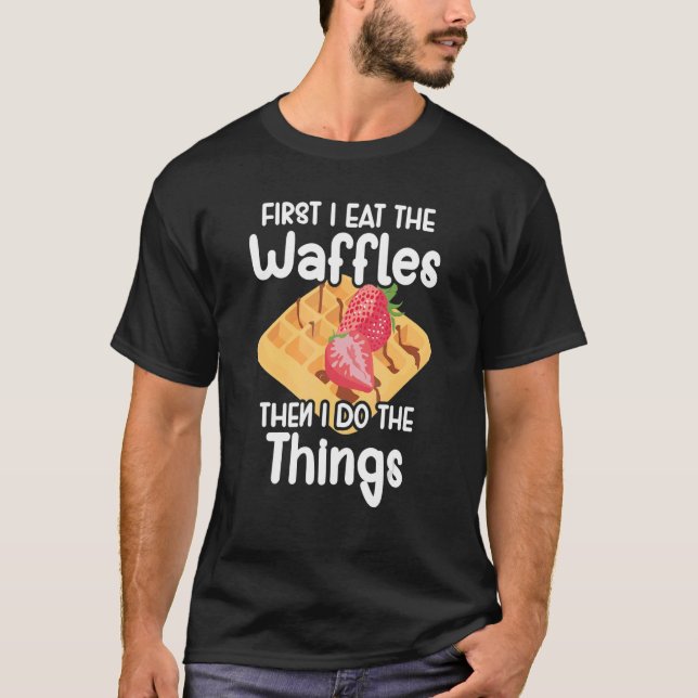 Camiseta Waffle Breakfast Comida Dessert Mini Waffle Comida (Frente)