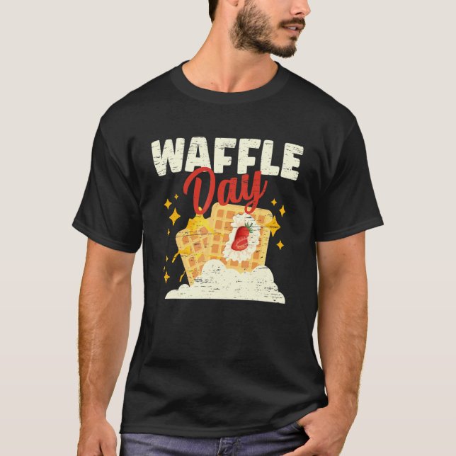 Camiseta Waffle Day Cone Fazendo Café Da Manhã (Frente)