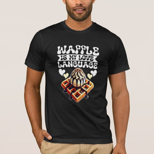 Camiseta waffle é minha língua de amor (Frente)