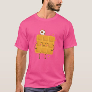 Camiseta Waffle jogando Futebol Doce Doce Presente Lanche