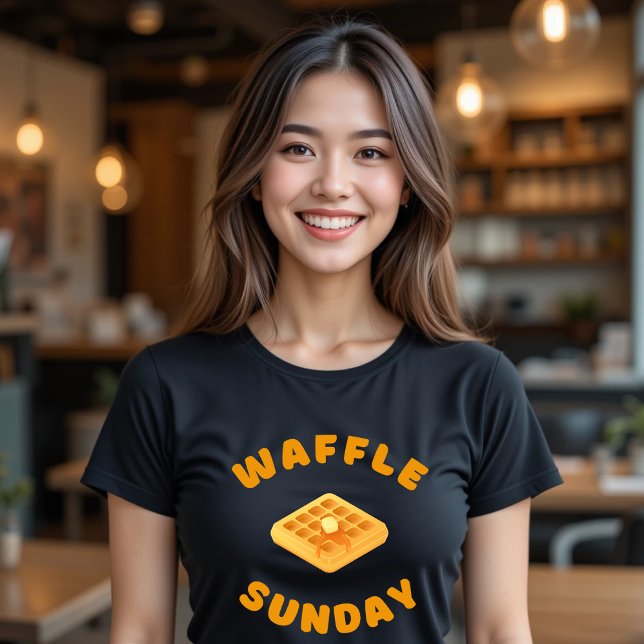 Camiseta Waffle Sunday Funny Comida (Criador carregado)
