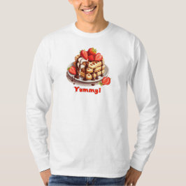 Camiseta Waffles com chocolate e morangos