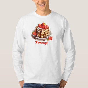 Camiseta Waffles com chocolate e morangos