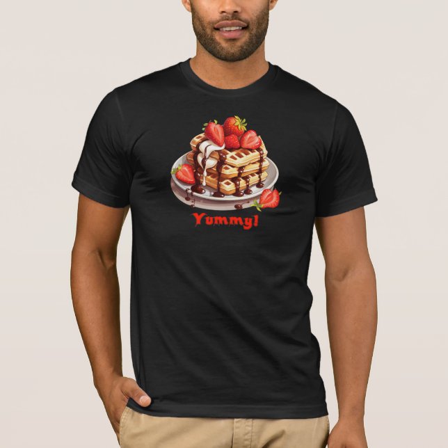 Camiseta Waffles com chocolate e morangos (Frente)