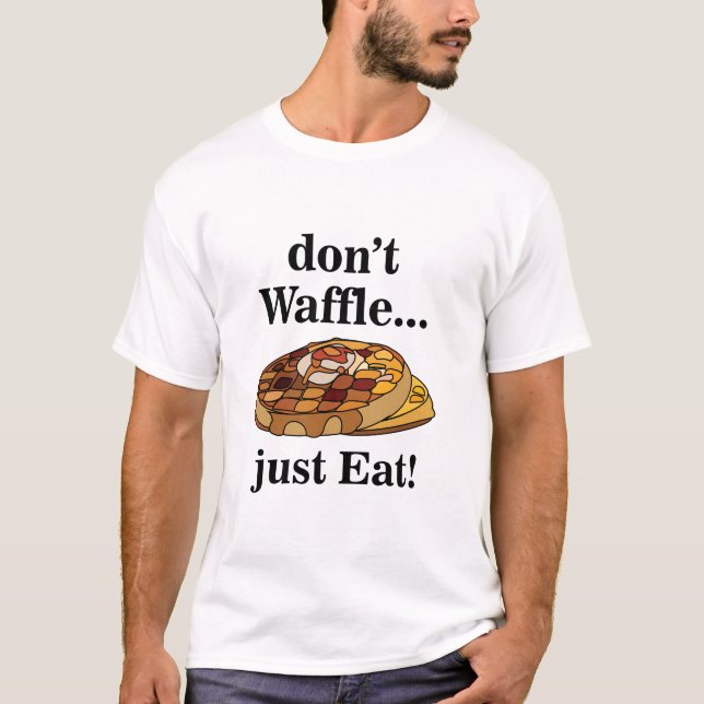 Camiseta Waffles Comida Engraçado (Frente)