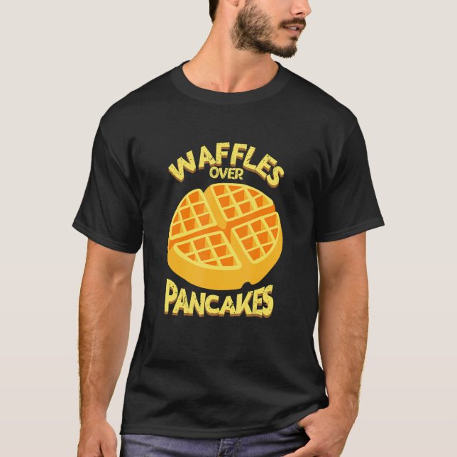 Camiseta Waffles De Amor Sobre Pancakes Comida Café Da Manh (Frente)