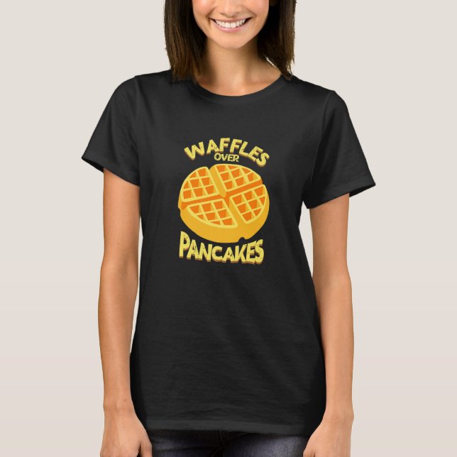 Camiseta Waffles De Amor Sobre Pancakes Comida Café Da Manh (Frente)