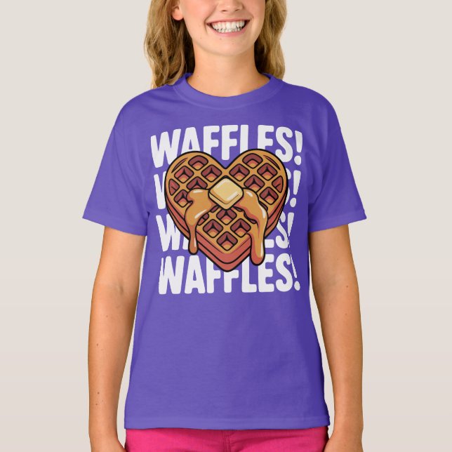 Camiseta Waffles Heart For Breakfast Lovers (Frente)