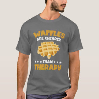 Camiseta Waffles são terapia mais barata Comida Amante Waff