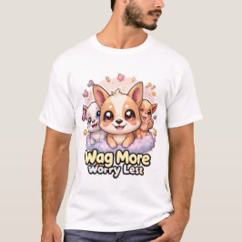 Camiseta Wag Mais Preocupada Com Menos Cachorro Teto Para P