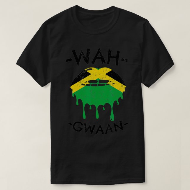 Camiseta Wah Gwaan Cute Jamaican Flag Design (Frente do Design)