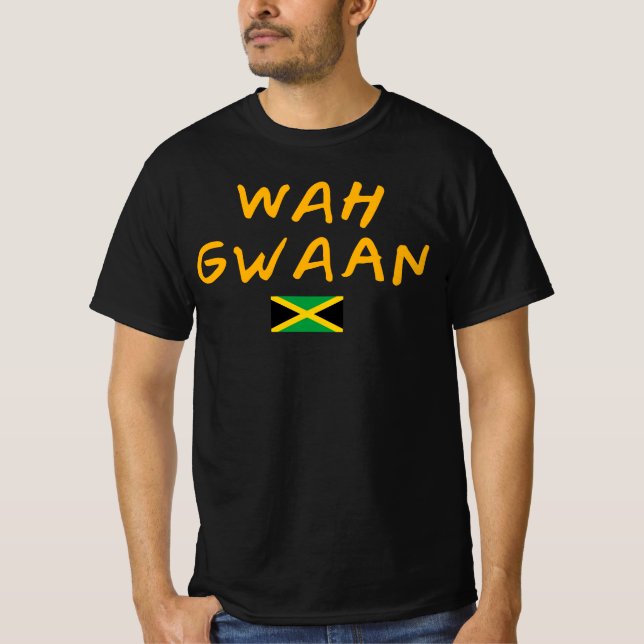 Camiseta Wah Gwaan G00d apenas Rasta Reggae Roots Jamai (Frente)