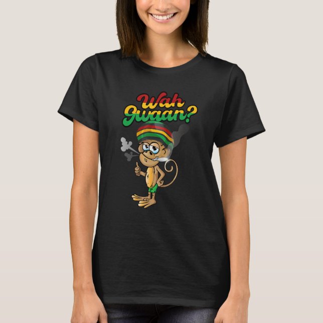 Camiseta Wah Gwaan Patois Jamaica Monkey Jamaican Slang (Frente)