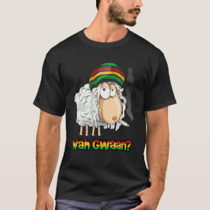 Camiseta Wah Gwaan Patois Jamaica Ovelha Gíria Jamaicana