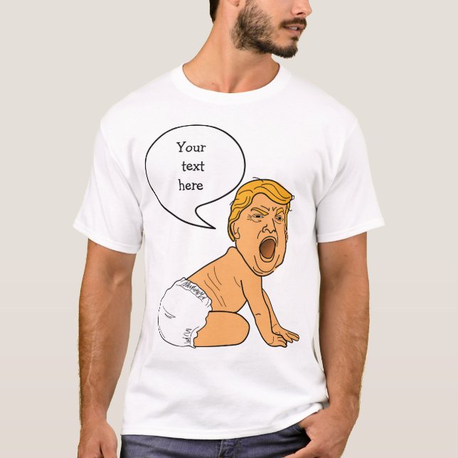 Camiseta Wah Wah Whining Baby Trump Modelo (Frente)