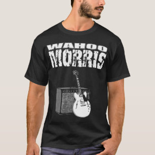Camiseta Wahoo Morris T, branco no preto: Guitarra & ampèr