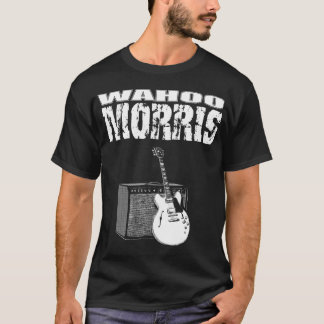 Camiseta Wahoo Morris T, branco no preto: Guitarra & ampère