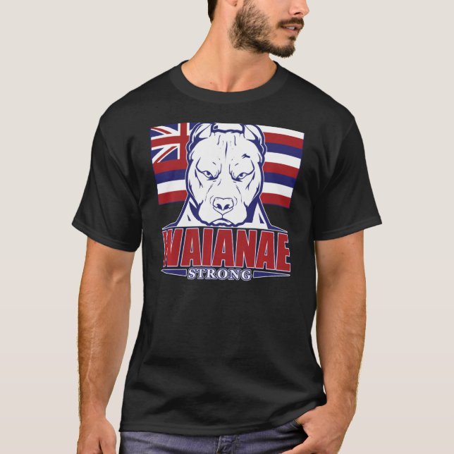 Camiseta Waianae Strong Hawaii Hawaiian Flag, Havaí 96792 (Frente)