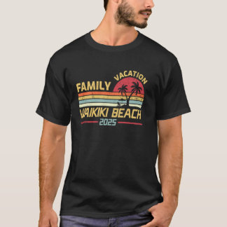 Camiseta Waikiki Beach Hawaii Family Vacation 2025 Matching