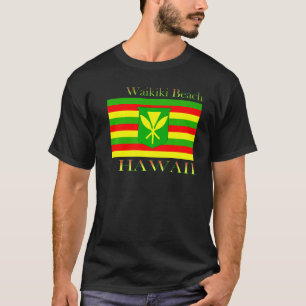 Camiseta Waikiki Beach Hawaii Islands Hawaii Flag Beach