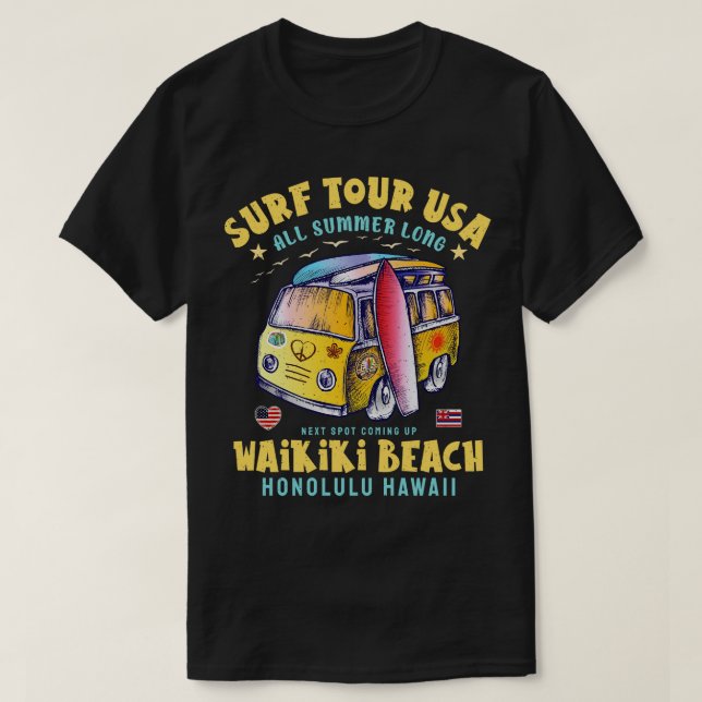 Camiseta Waikiki Beach Honolulu Hawaii (Frente do Design)