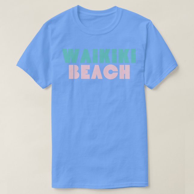 Camiseta Waikiki Beach Retro TShirt 1 (Frente do Design)